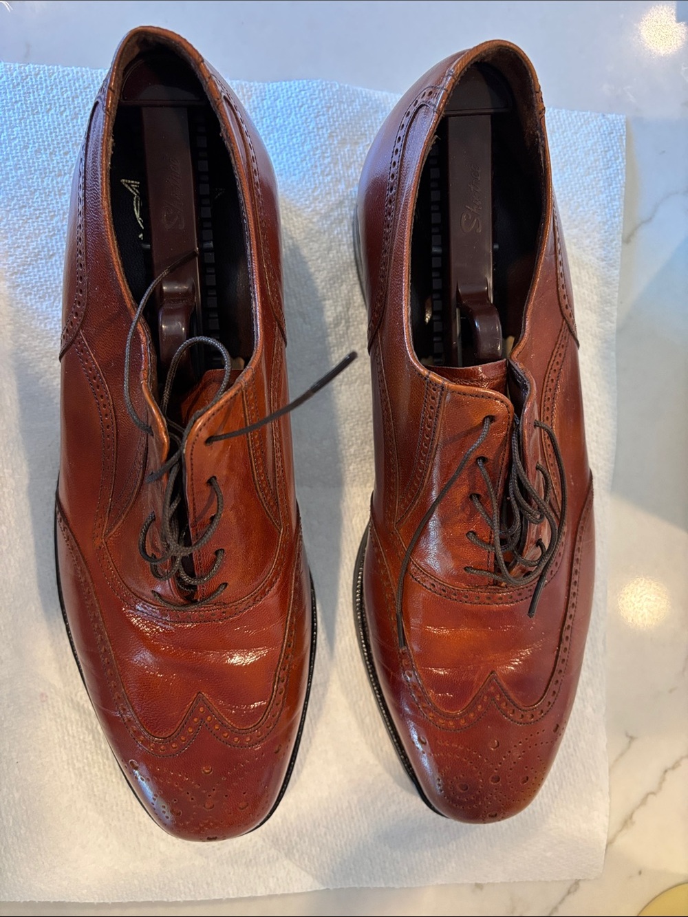 Florsheim Men's Brown Wingtip Leather Derby Oxfords